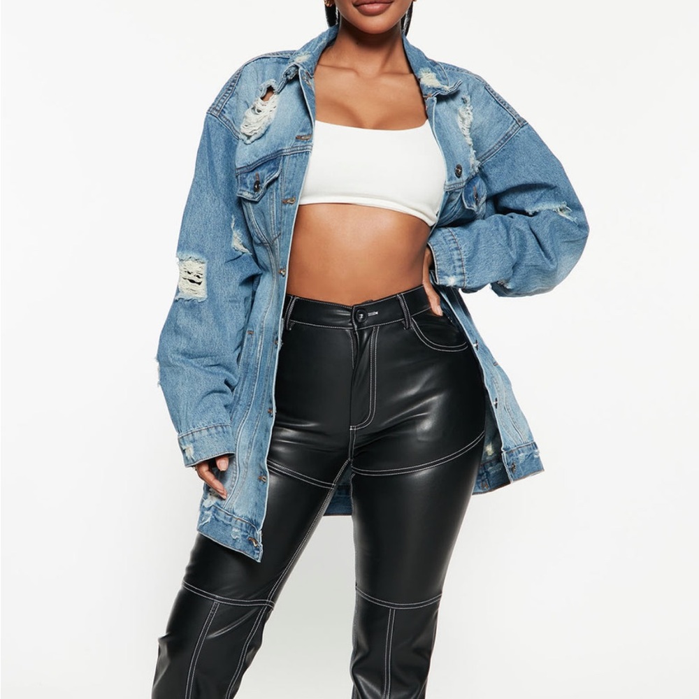 Fashion nova blue oversized Jean jacket